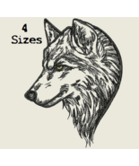 Wolf head outlined digitized machine embroidery design Digital Download - $6.11 CAD