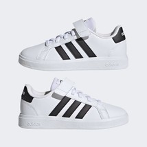 NEW Adidas Unisex Big Kids Grand Court Tennis Shoe GW6521 White Black - €60,51 EUR