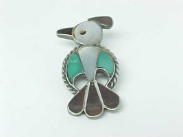 BIRD BROOCH Pin in STERLING Silver with Mother of Pearl and Turquoise - ... - £35.78 GBP