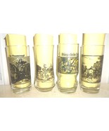 4 Usterbacher Franken Brau Burgerbrau Schwarzbrau German Beer Glasses - £11.92 GBP