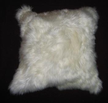 White pillow cover, made of alpaca fur, 12x12 Inches - $76.00