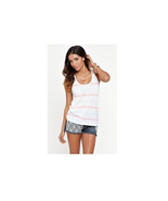 WOMEN&#39;S JR&#39;S NOLLIE JACQUARD I LOVE CALI SCOOP RACERBACK TANK TOP WHITE ... - £10.38 GBP