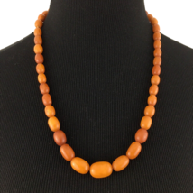 BALTIC butterscotch amber olive-bead necklace - 23.5&quot; graduated vintage ... - £606.10 GBP