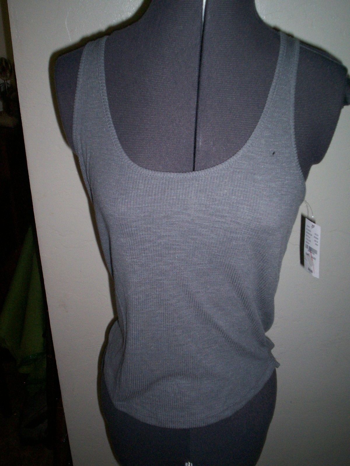 WOMEN&#39;S JR&#39;S NOLLIE LIGHT RIBBED BAGGY CASUAL TANK TOP HEATHER GRAY NEW $19 - $12.99