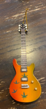 String Instrument LARGE Rasta Orange Wooden Guitar Tree Ornament 7 inches - $15.79