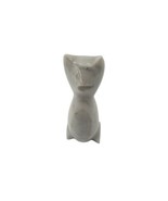 Vintage Hand Carved stone Onyx Marbel White Gray Cat Kitten Sculpture - £11.65 GBP