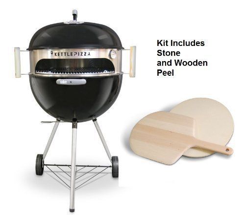 KettlePizza Deluxe Kit Grills barbecue BBQ pizza oven charcoal hardwood bake - $231.66