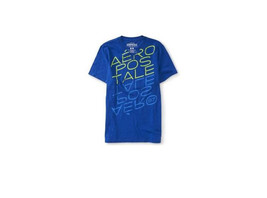 Mens' Guys Aeropostale Aero Mirrored Image Print V Neck Tee T Shirt Blue New $25 - $14.99