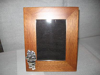 Picture Frame,Mahogany and silver 950 decor - $142.00