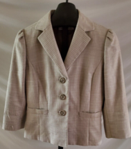 Tahari Arthur S Levine Brown Lined Blazer jacket Misses Size 8 - £15.81 GBP