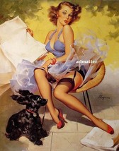 Elvgren 2-Sided Pin-up Girls 8 1/2 X 11 Print  Lucky Puppy! 1962 Hold Everything - £10.27 GBP