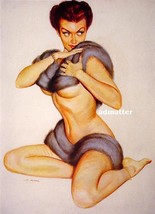 Huge 9X12 Al Moore Pin-up Girl Poster Mink Stole Fur - $8.90