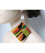 Afrocentric Jewelry Afrocentric Earrings Kente Cloth African Jewelry Afr... - £30.68 GBP