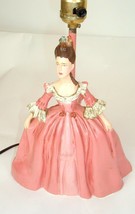 Vintage Lamp Southern Belle Lady CHALKWARE Pink Shabby Kitsch Victorian Decor - £29.60 GBP