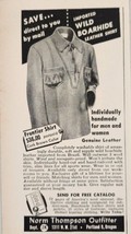 1958 Print Ad Imported Wild Boar Hide Leather Shirts Norm Thompson Portl... - £6.71 GBP