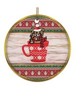 Cute Brown Chihuahua Dog In Cup Ornament Gift Pine Tree Decor Hanging, F... - £15.51 GBP