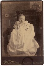 Adorable Baby 1880s Cabinet Card The Dress couldn&#39;t get any Bigger - Can... - $9.49