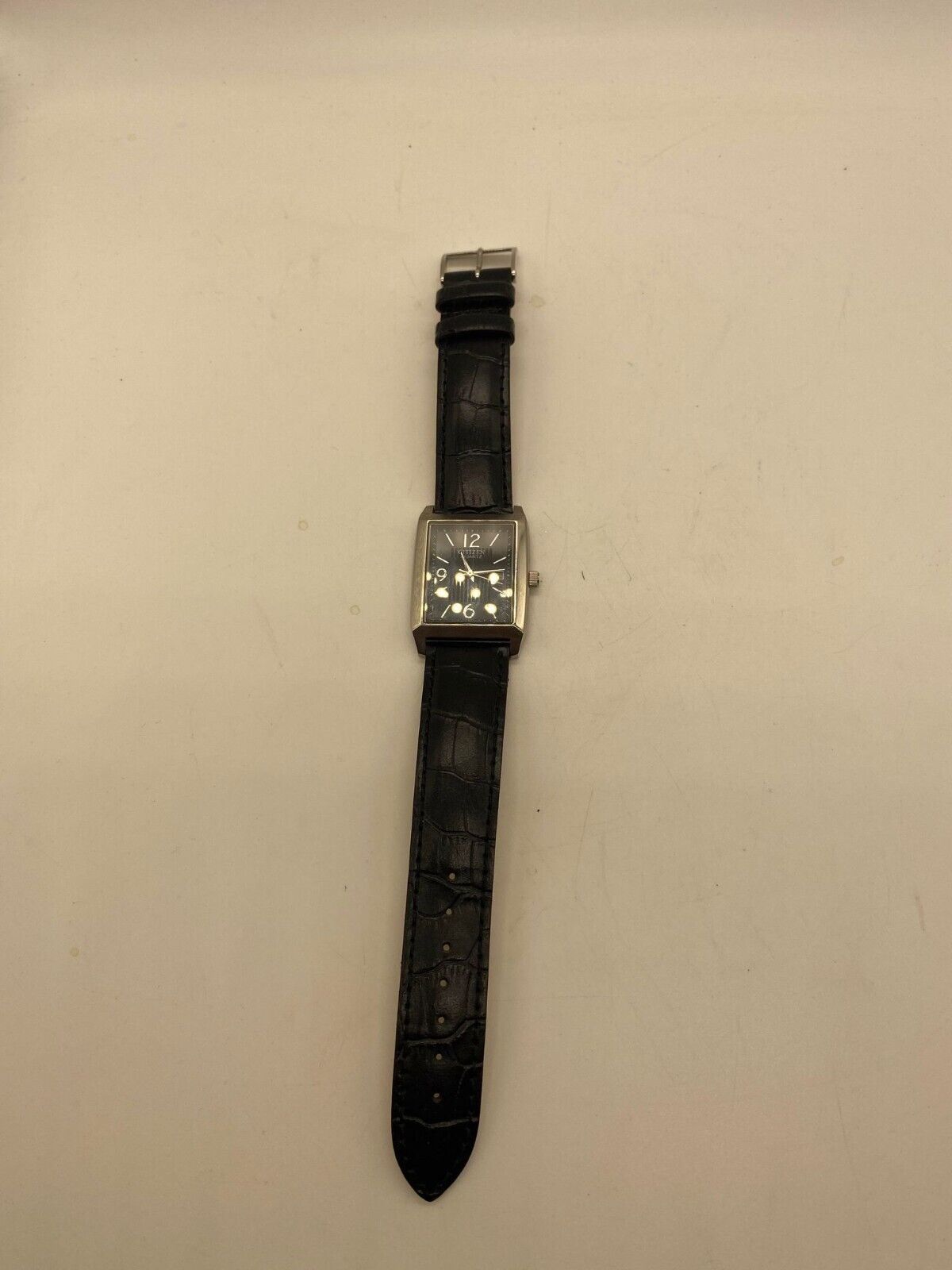 Primary image for EUC Citizen Black Leather Strap Watch