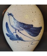 Rowe Pottery Salt Glaze Jug Lamp Blue Bird Cobalt Handle VTG Primitive 8... - $2,629.31 MXN