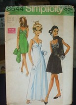 Simplicity 8544 Dress in 2 Lengths &amp; Scarf Pattern - Size 12 Bust 34 Wai... - $31.45
