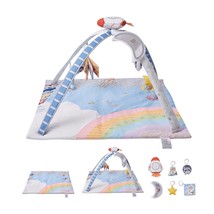 Baby Play Gym Mat Tummy Time Activity Mat with 6 Sensory Toys 35.0&quot; x 35.0&quot; - £60.64 GBP