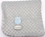 Blankets &amp; Beyond Baby Blanket Owl Minky Gray Embroidered - $12.99