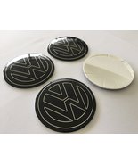 V W car wheel center cap-set of 4-Metal Stickers-self adhesive V W pegatinas - £15.00 GBP - £45.16 GBP
