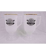   Dart Champion  Vintage D Handle Stemmed Milk Glass Mugs Set Of Two  - $10.84 CAD