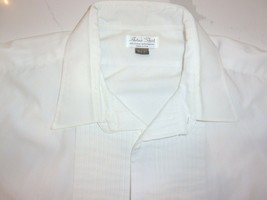 AETNA EVENING FORMAL WEAR WEDDING PROM TUXEDO DRESS SHIRT WHITE 18.5 X 37 - £25.47 GBP