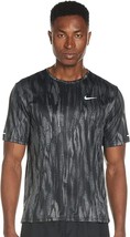Nike Men&#39;s Dri-FIT Miler All Over Printed Running Top Black Size Small NWT - £27.42 GBP