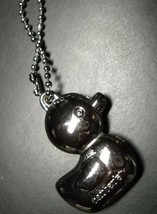 Carter's Duck Key Chain Heavy Bright Shiny Silver Colored Metal Snap Bead Chain - $7.99