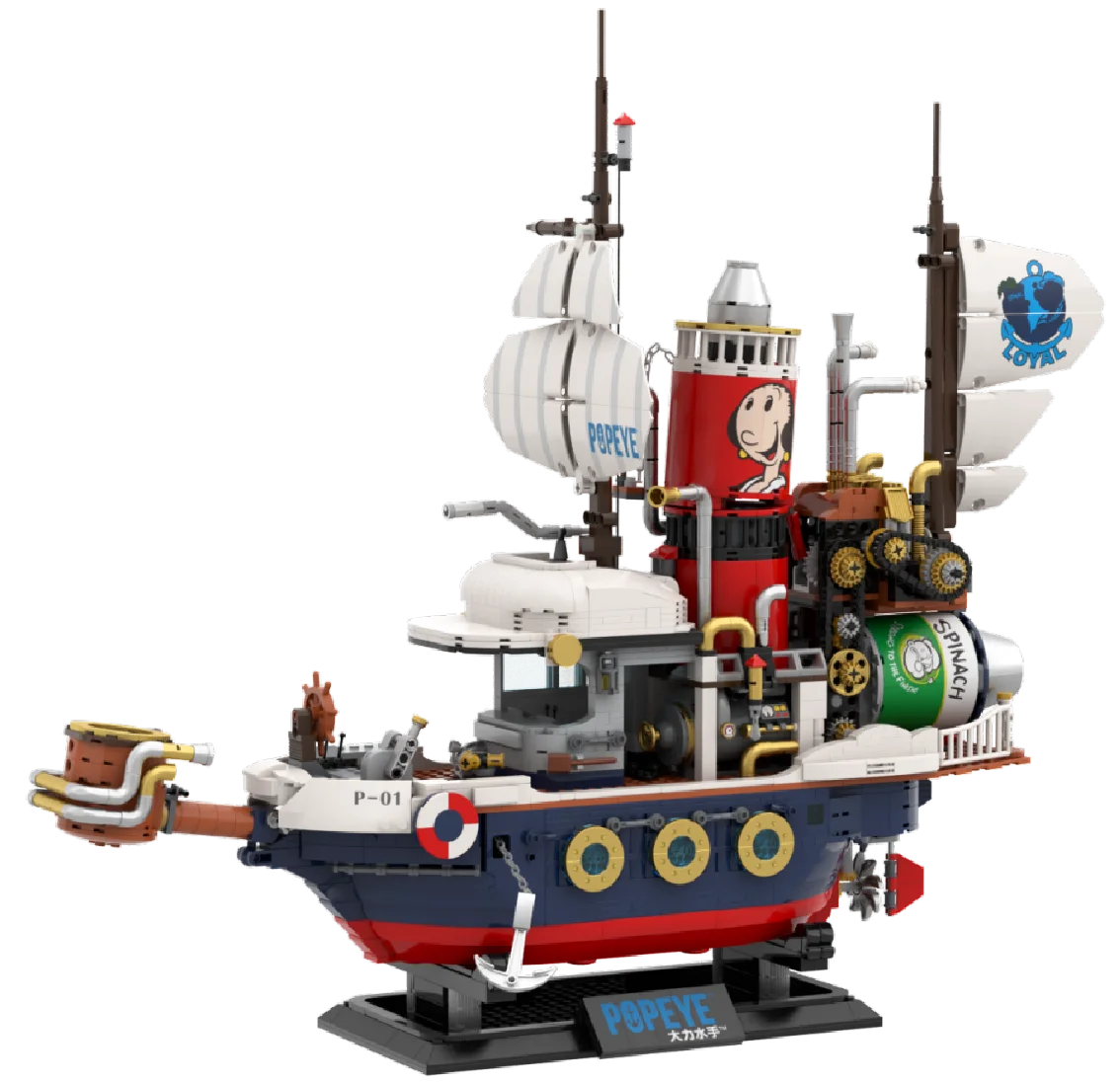 Popeye Adventure Ship Boat Blocks City Model Building Kits 3D Blocks Educational - £168.55 GBP
