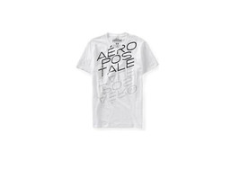 Men's Guys Aeropostale Aero Mirror Image Print V Neck Tee T Shirt White New $25 - $17.99