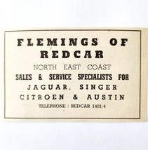 1954 Flemings Of Redcar Jaguar Dealer Advertisement Import Automobilia E... - $378.90 MXN