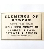 1954 Flemings Of Redcar Jaguar Dealer Advertisement Import Automobilia E... - $27.15 CAD