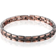 Lesale 6mm wide retro red copper bracelet for women mens 4 in 1 magnetic bracelets 2022 thumb200