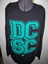 MEN&#39;S GUYS DC SHOES T TEE SHIRT L/S LONG SLEEVE BLACK W/ GREEN/ DC LOGO ... - $17.99