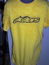 Alpinestars Men&#39;s Guys Astars Yellow Psych 1 Logo Tee T Shirt New $30 - £12.17 GBP