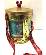 Disney Parks Christmas Holiday 2023 Gold Rotating Musical Tin Popcorn Bu... - $54.27 CAD