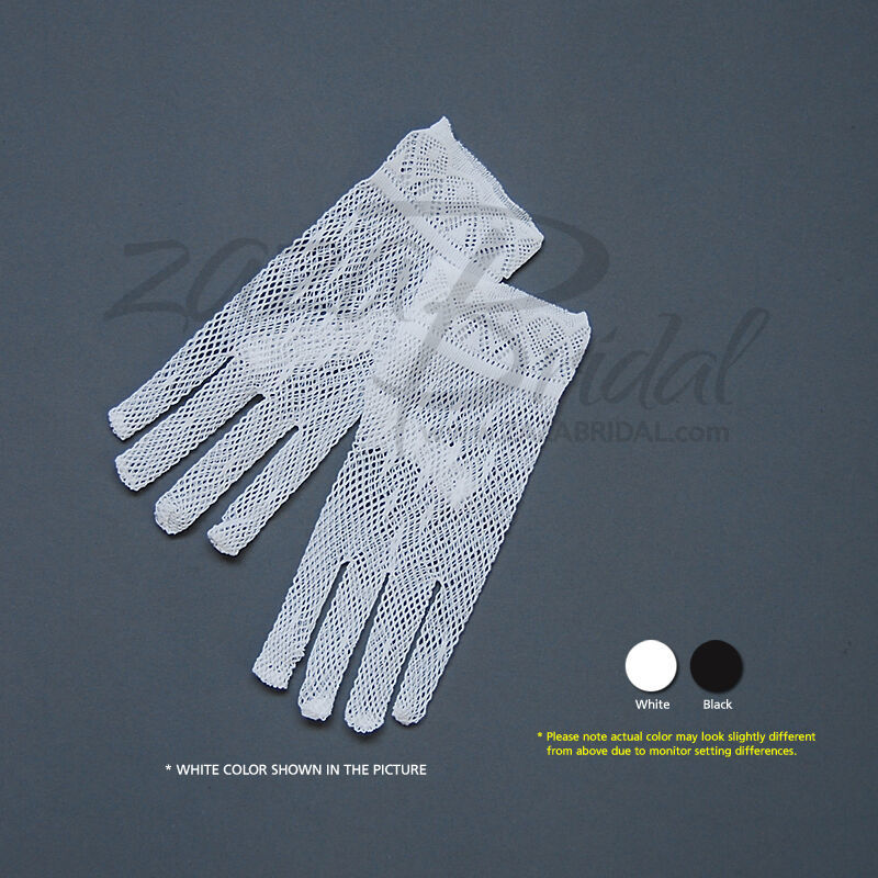 FANCY CROCHET GLOVES WITH DELICATE DETAIL TRIM-Victorian+Regency Fish Ne... - $13.99