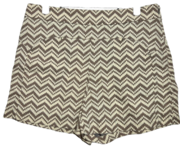 Cartonier Shorts Women&#39;s 10 Medium Brown/ivory Chevron Chino Pockets Boh... - $19.53