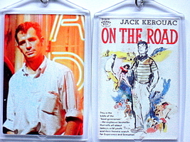 JACK KEROUAC ON THE ROAD KEYCHAIN SAL PARADISE NEAL DEAN MORIARTY  - £6.29 GBP