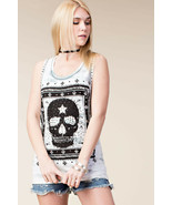 Cross &amp; Skull Print/Stones Special Dyed Tank by Vocal  Apparel S, M, L, XL - £26.08 GBP
