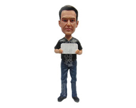 Custom Bobblehead Graceful Guy In Jacket - Leisure &amp; Casual Casual Males Persona - £72.26 GBP