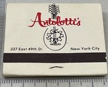 Vintage Matchbook Antolotti’s Italian Cuisine New York City, NY   gmg  U... - £9.98 GBP