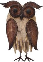 Wood Bird Figurine Home Decor Accent, Rustic Bird Statue Tabletop Decoration Owl - £30.63 GBP