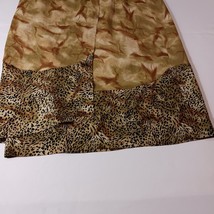 Studio C Women's Brown Animals Leopard Print  Button Long Wrap Skirt Size XL image 5