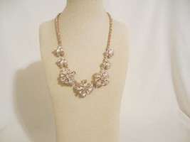 Charter Club 18&quot; w 2&quot;ext Rose Gold Tone Crystal Floral Frontal Necklace C902 $39 - £13.80 GBP
