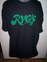 MEN&#39;S GUYS RVCA S/S TEE T SHIRT SOLID BLACK W/ BOLD CURSIVE GREEN LOGO N... - $17.99