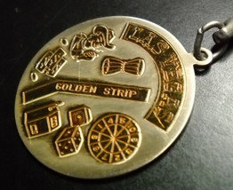 Las Vegas Key Chain Gold and Silver Colored Metal City Icons on the Gold... - £5.57 GBP